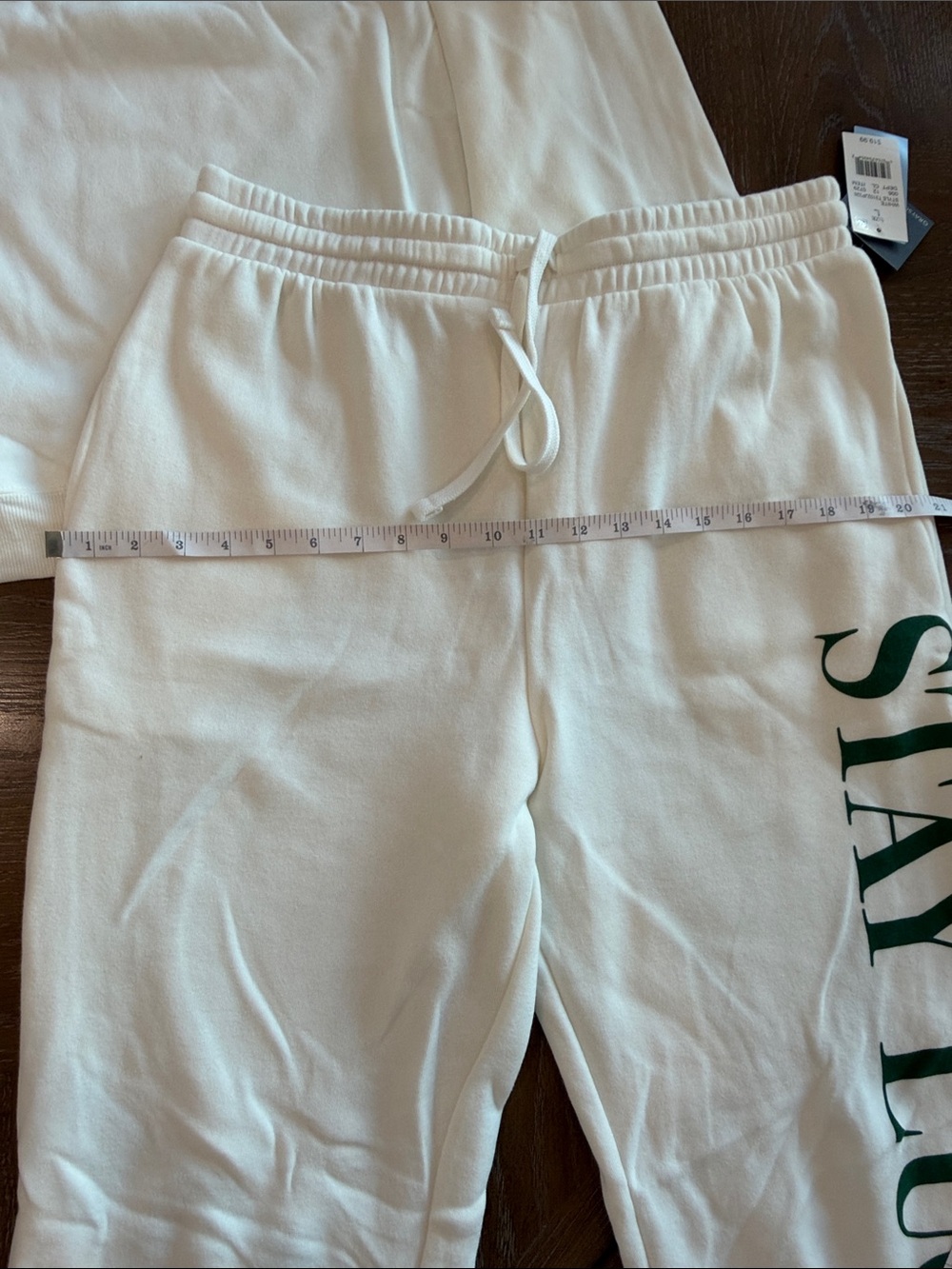 Grayson Threads White Sweatshirt & Joggers Set with Green "STAY LUCKY" Print - Picture 4 of 10